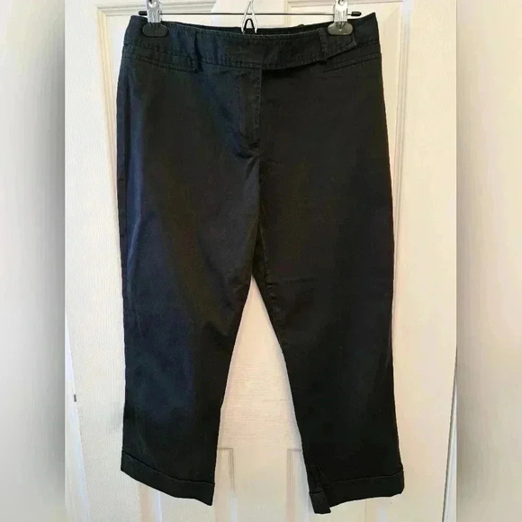 ❤️ Smart Set Cropped Black Straight Leg Capri Pant Size 9 - Picture 2 of 11